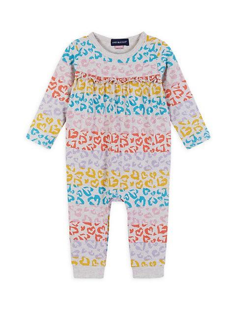 Baby Girl's Multicolor Leopard Print Coverall & Headband Set商品第3张图片规格展示
