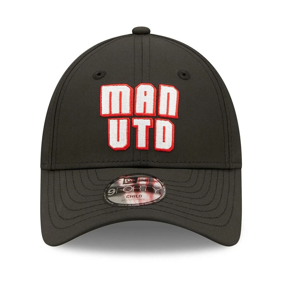 商品New Era|Big Boys Black Manchester United Wordmark 9FORTY Adjustable Hat,价格¥210,第2张图片详细描述