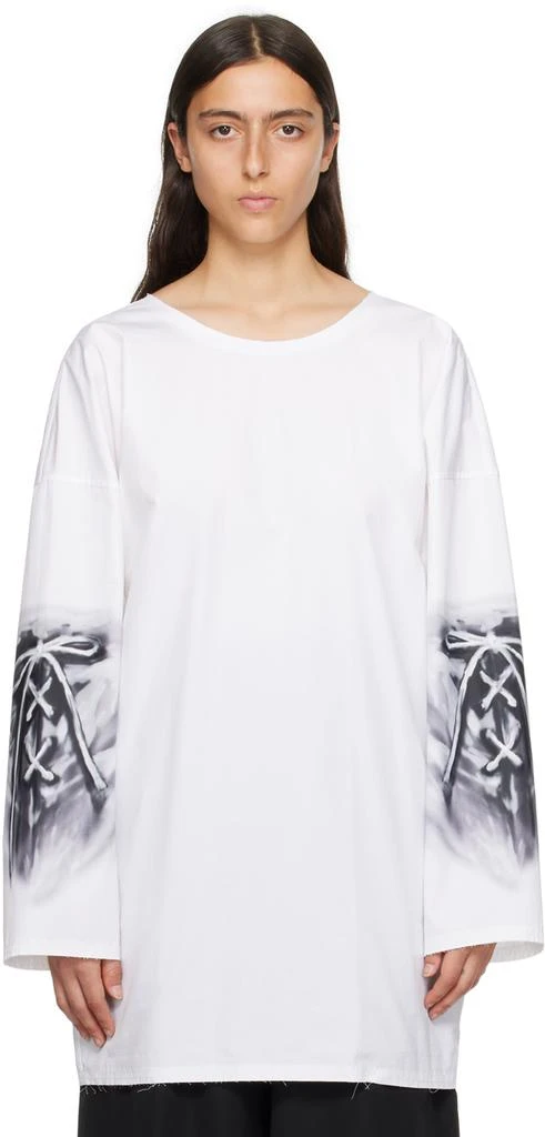 商品We11done|White Raw Edge Long Sleeve T-Shirt,价格¥1716,第1张图片