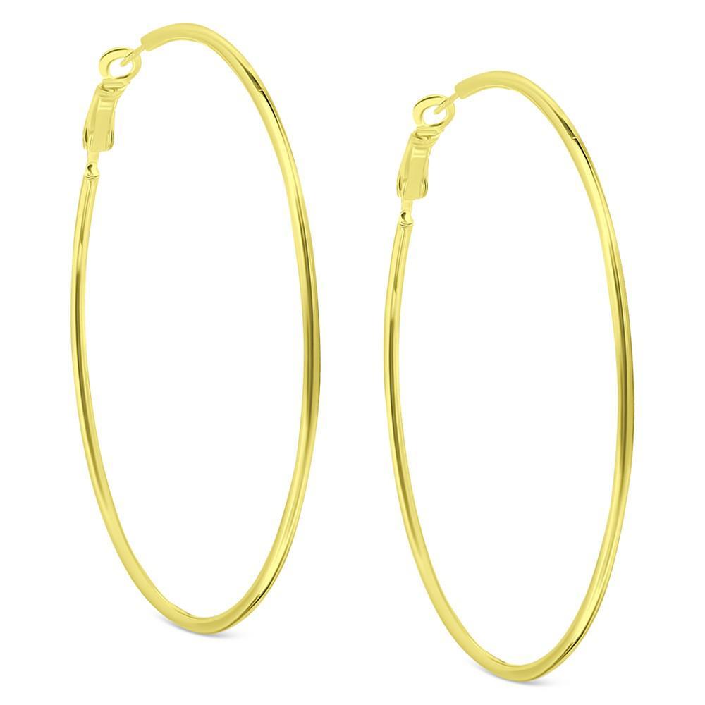 商品Giani Bernini|Polished Wire Large Hoop Earrings in 18k Gold-Plated Sterling Silver, 70mm, Created for Macy's,价格¥954,第5张图片详细描述
