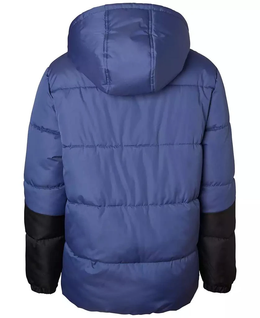 商品Ixtreme|Big Boys Colorblocked Full-Zip Hooded Puffer Jacket with Ribbed-Knit Beanie,价格¥238,第2张图片详细描述