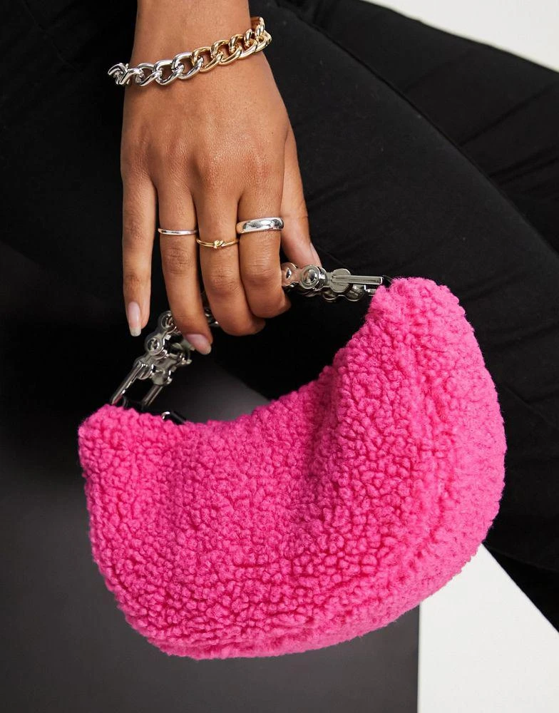 商品Topshop|Topshop gina mini bag borg grab in pink,价格¥172,第4张图片详细描述
