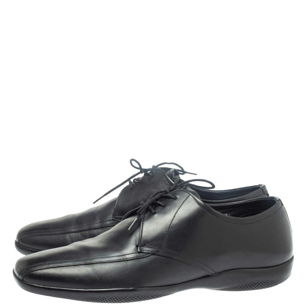 商品[二手商品] Prada|Prada Sports Black Leather Lace Up Derby Size 41.5,价格¥1851,第6张图片详细描述