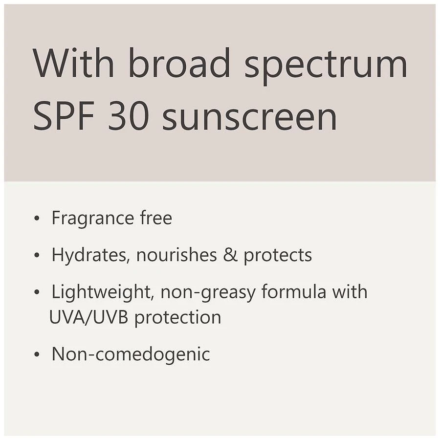 商品Walgreens|Daily Facial Moisturizer with Broad Spectrum SPF 30 Sunscreen Fragrance Free,价格¥96,第5张图片详细描述