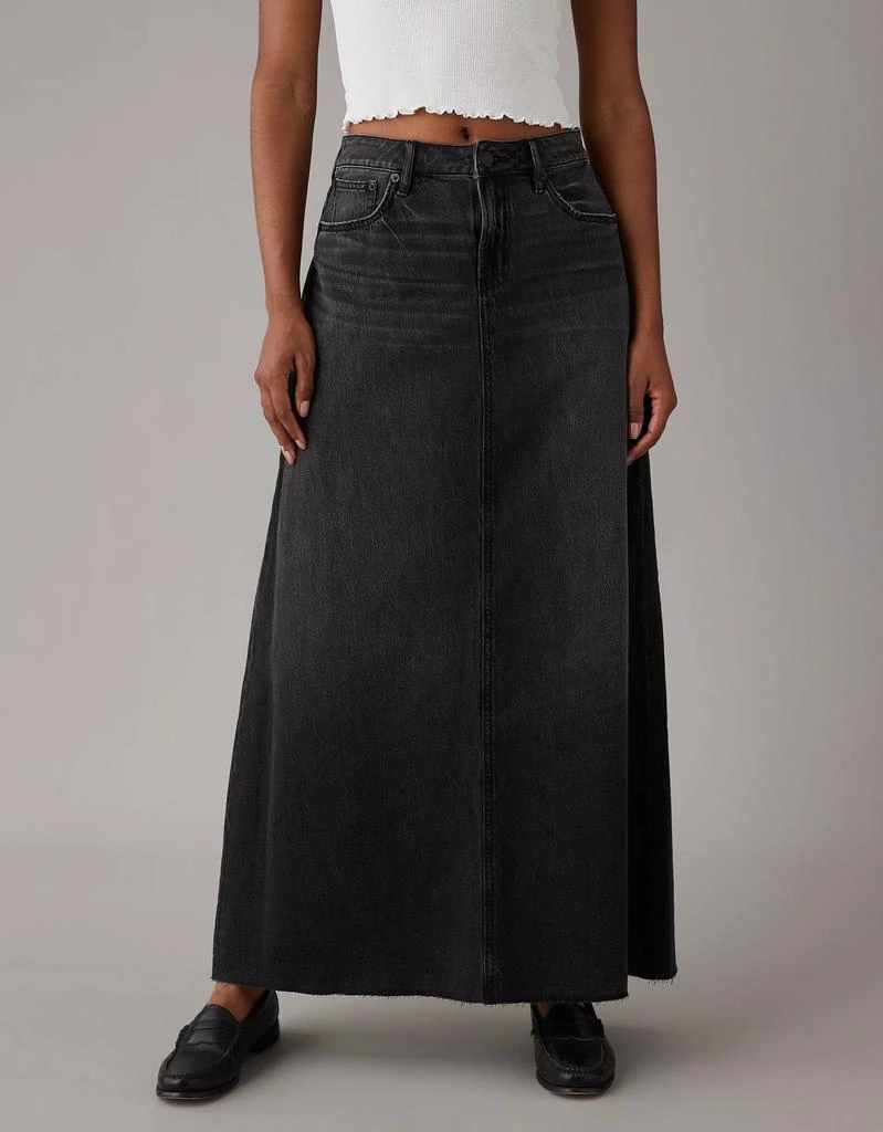 商品AE|AE To The Floor Denim Maxi Skirt,价格¥266,第1张图片