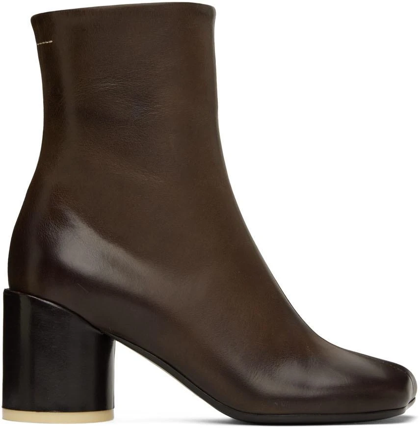 商品MAISON MARGIELA|Brown Anatomic Ankle Boots,价格¥1847,第1张图片