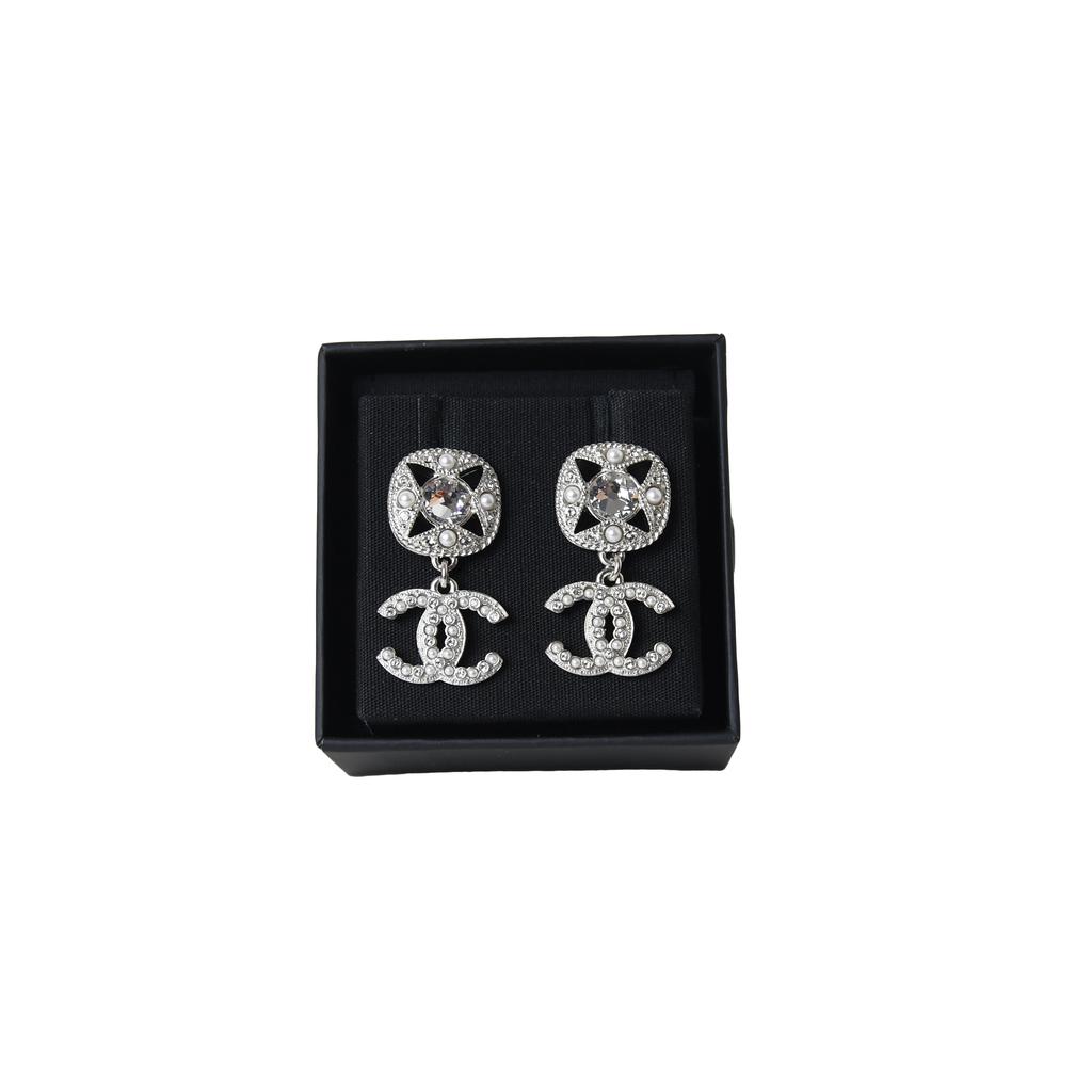 Chanel Square Crystal CC Logo Earring商品第1张图片规格展示