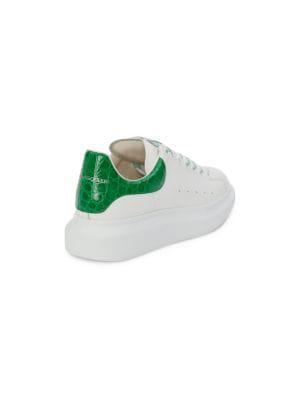 商品Alexander McQueen|Men's Croc-Embossed Leather Platform Sneakers,价格¥1481,第5张图片详细描述