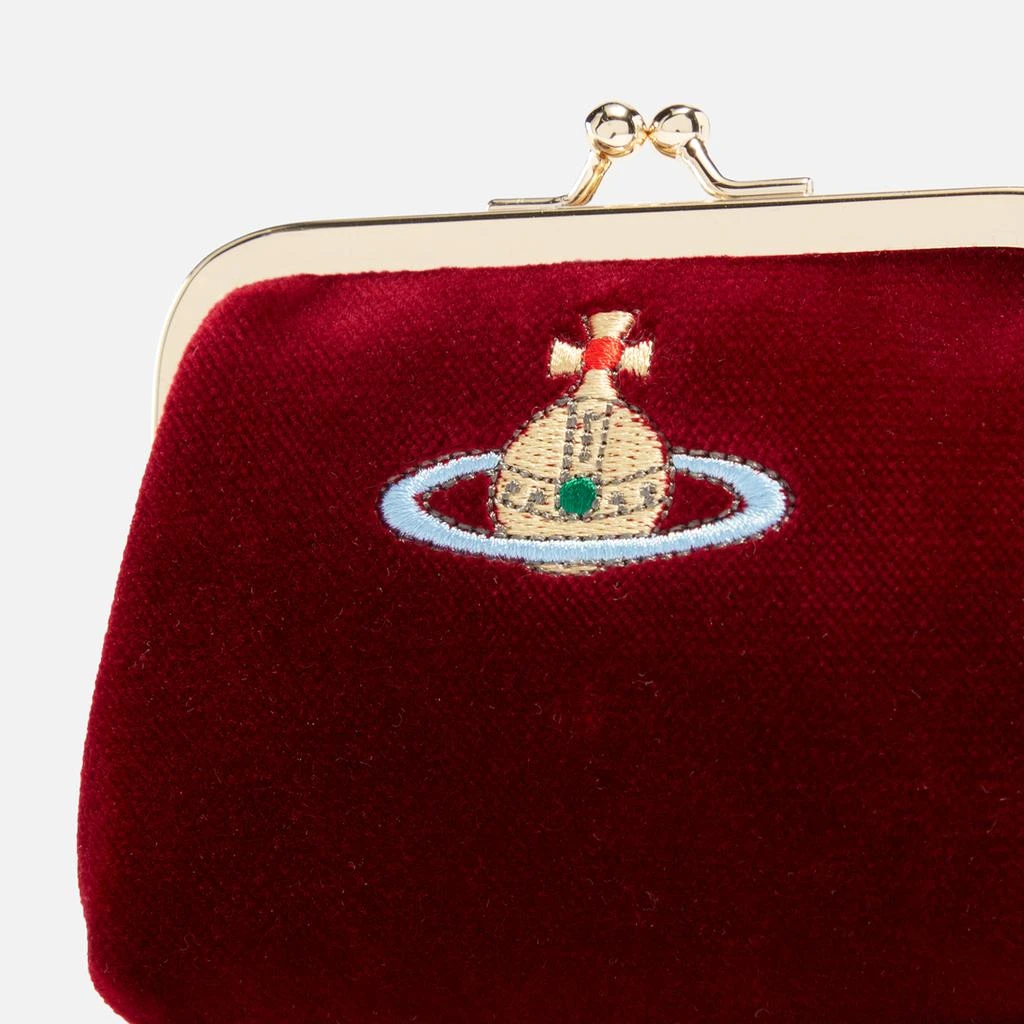 商品Vivienne Westwood|Vivienne Westwood Embroidered Orb Frame Velvet Coin Purse,价格¥955,第3张图片详细描述