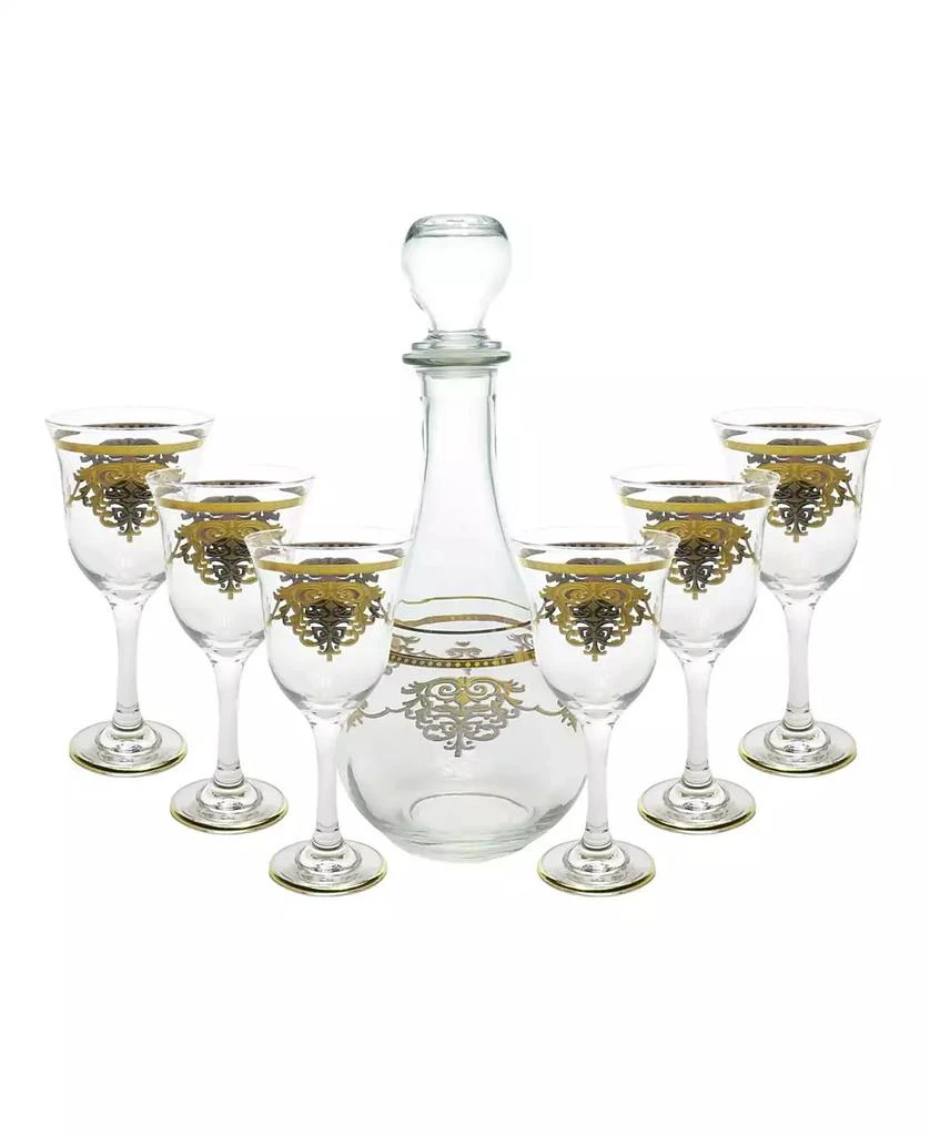 商品Classic Touch|7 Piece Wine Set With Gold Artwork,价格¥1000,第1张图片