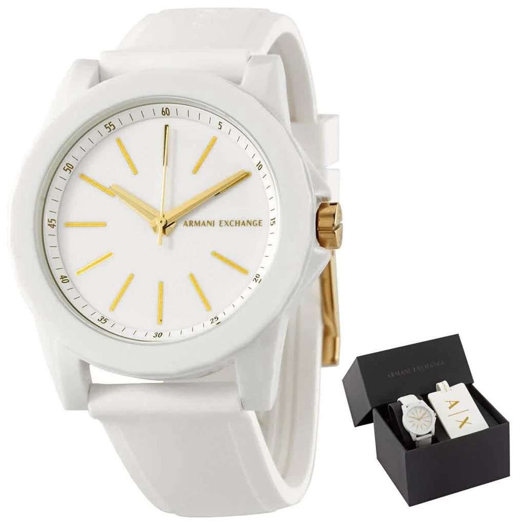 商品Armani Exchange|石英白色表盘女士手表套装 AX7126,价格¥518,第1张图片