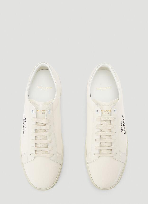 商品Yves Saint Laurent|SL06 Low-Top Sneakers in White,价格¥3585,第4张图片详细描述