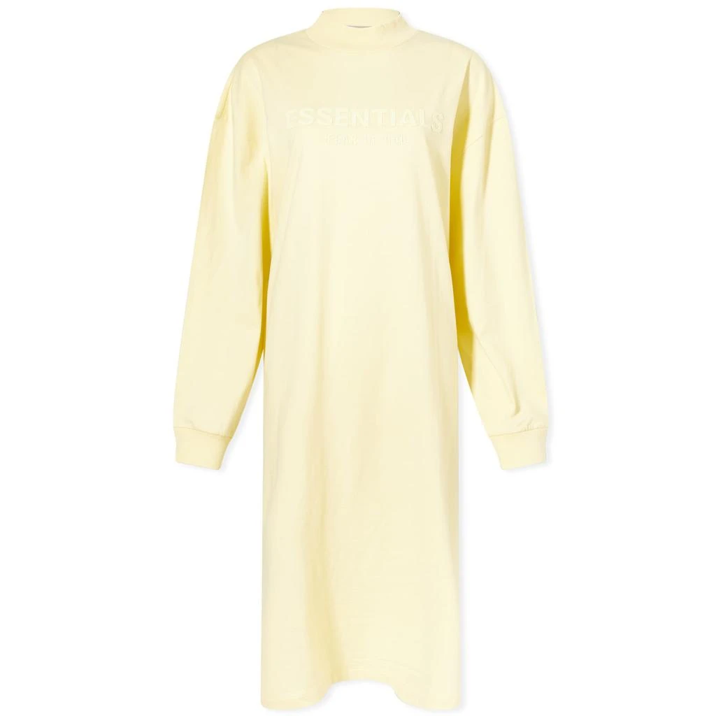 商品Essentials|Fear of God ESSENTIALS Long Sleeve Logo Dress - Canary,价格¥304,第1张图片