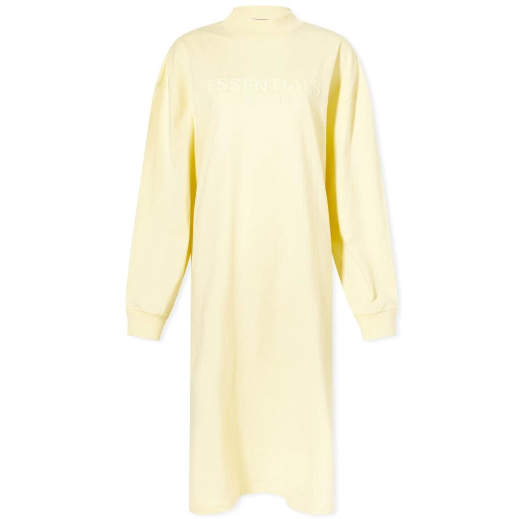 商品Essentials|Fear of God ESSENTIALS Long Sleeve Logo Dress - Canary,价格¥305,第1张图片