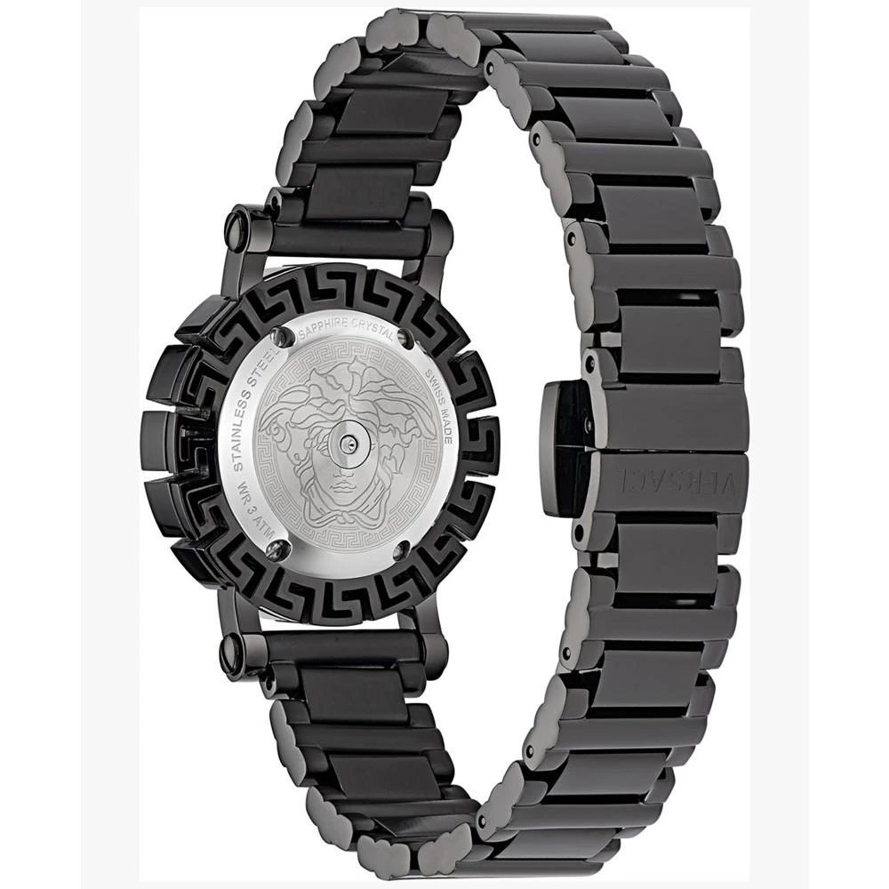 商品Versace|Women's Swiss Greca Glam Black Ion Plated Stainless Steel Bracelet Watch 30mm,价格¥9989,第3张图片详细描述