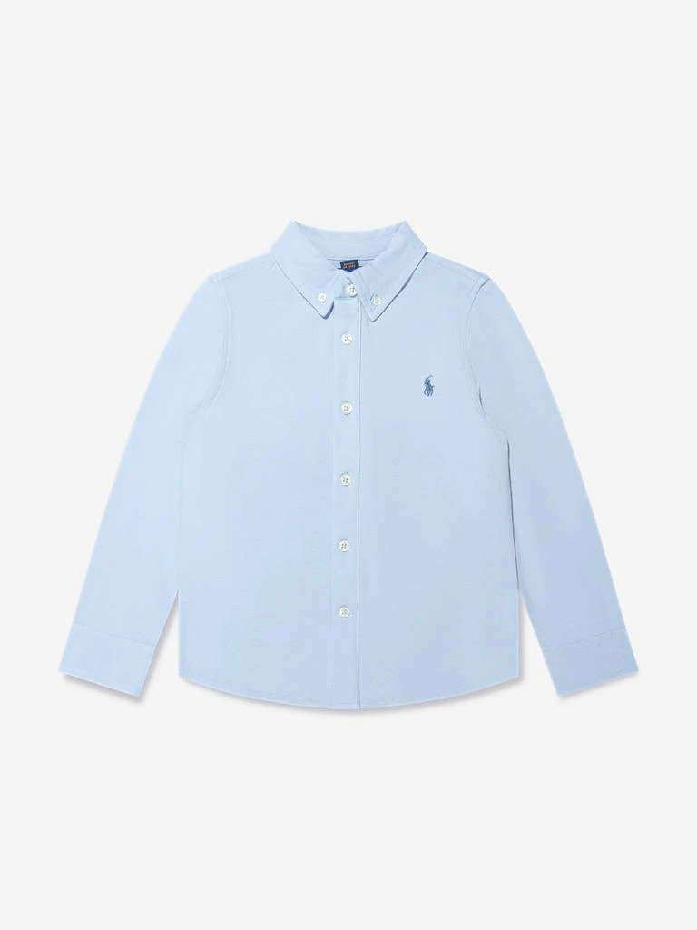 商品Ralph Lauren|Ralph Lauren Boys Mesh Sport Shirt in Blue,价格¥784,第1张图片