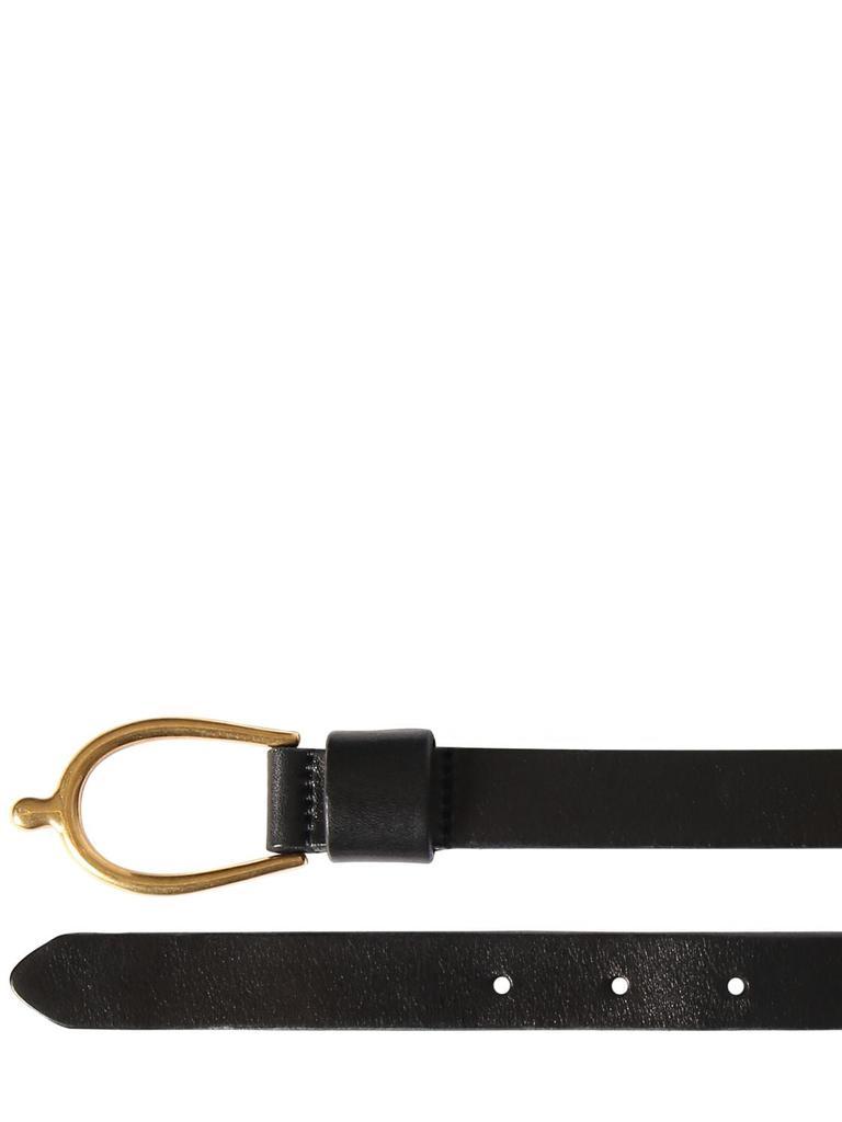 商品Yves Saint Laurent|Lucky Bone Buckle Leather Belt,价格¥5103,第4张图片详细描述
