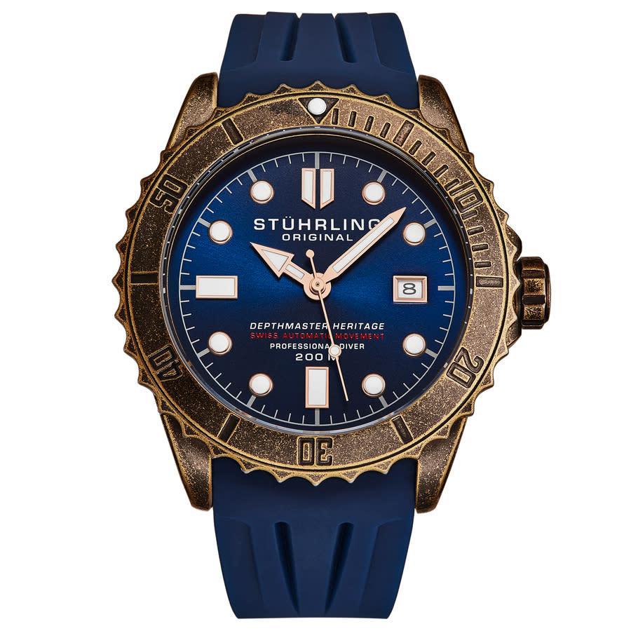 商品Stuhrling Original|Aquadiver Automatic Blue Dial Mens Watch M16801,价格¥2913,第1张图片