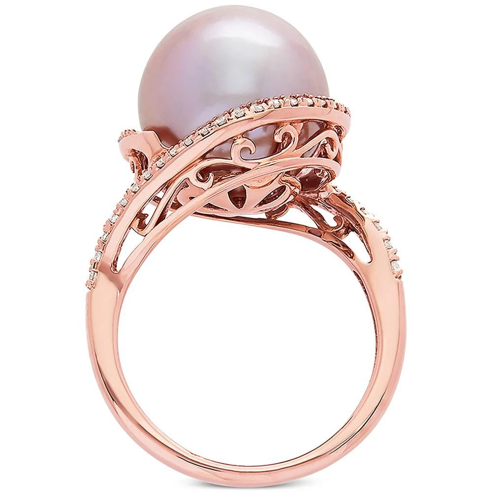 商品Honora|Pink Cultured Freshwater Ming Pearl (13mm) & Diamond (1/4 ct. t.w.) Ring in 14k Rose Gold,价格¥7437,第5张图片详细描述