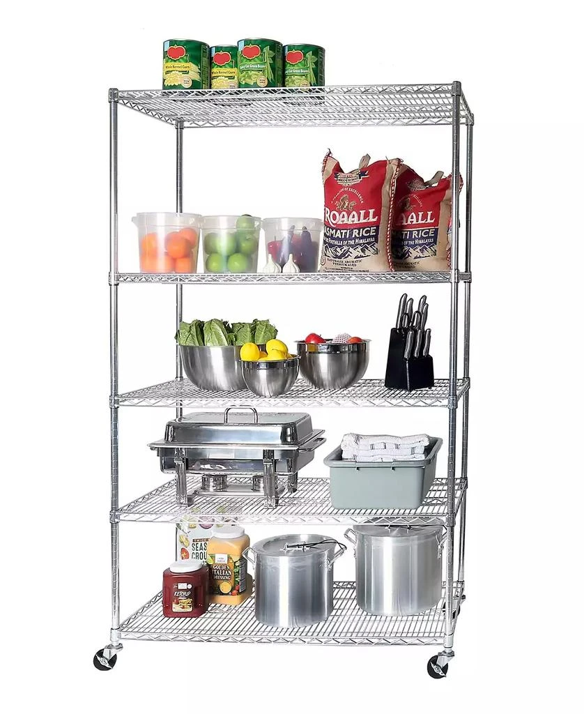 商品Seville Classics|UltraDurable 5-Tier NSF Steel Wire Shelving, 48" W x 24" D x 76" H,价格¥2460,第4张图片详细描述