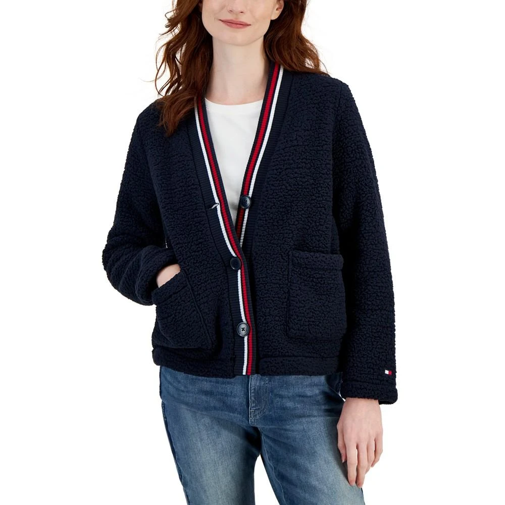 商品Tommy Hilfiger|Women's Fuzzy V-Neck Cardigan Sweater,价格¥228,第1张图片