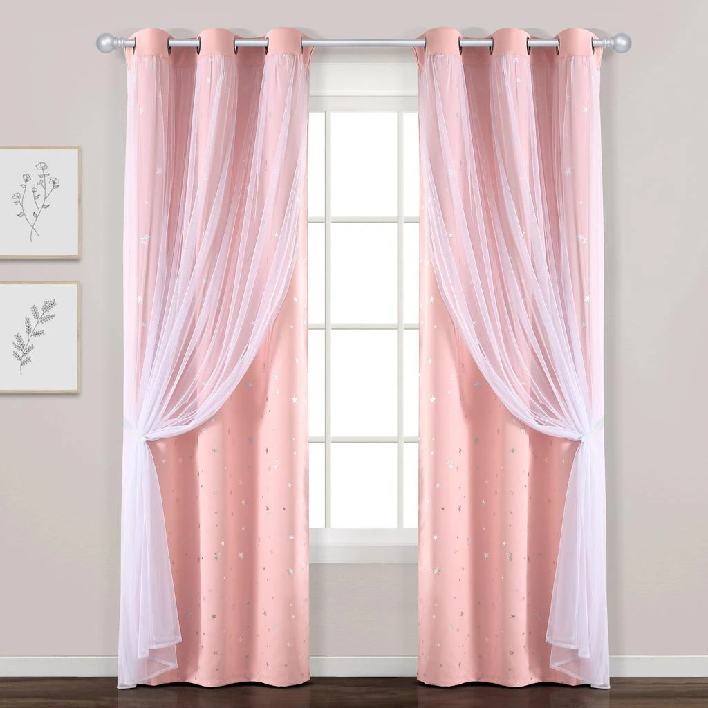 Star Sheer Insulated Grommet Blackout Curtain Panel Set 商品