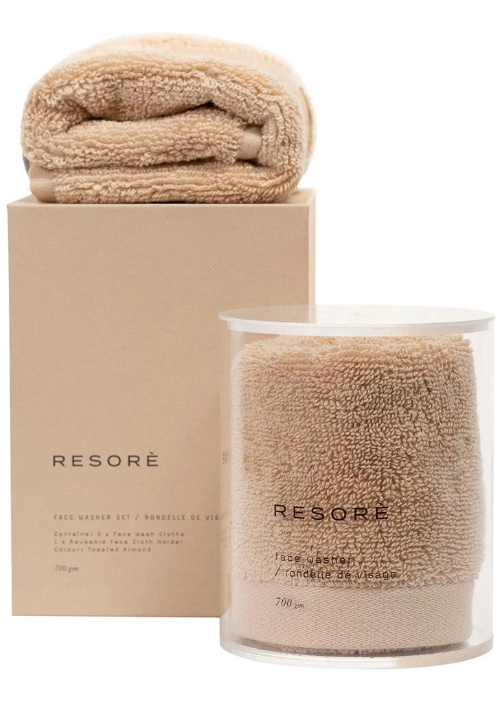 商品Resorè|Wash Cloth Set of 2 with Holder - Toasted Almond,价格¥510,第2张图片详细描述