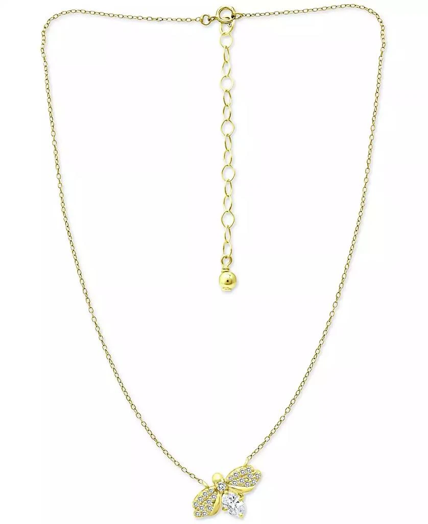 商品Giani Bernini|Cubic Zirconia Bee 16" Pendant Necklace in 18k Gold-Plated Sterling Silver, Created for Macy's,价格¥133,第1张图片