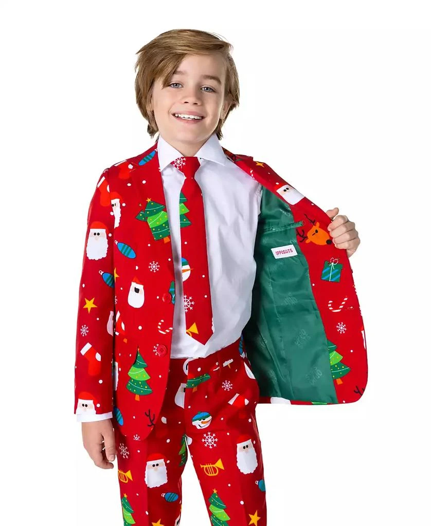 商品OppoSuits|Big Boys Festivity Christmas Party Outfit Including Blazer, Pants and Tie Suit Set,价格¥599,第4张图片详细描述