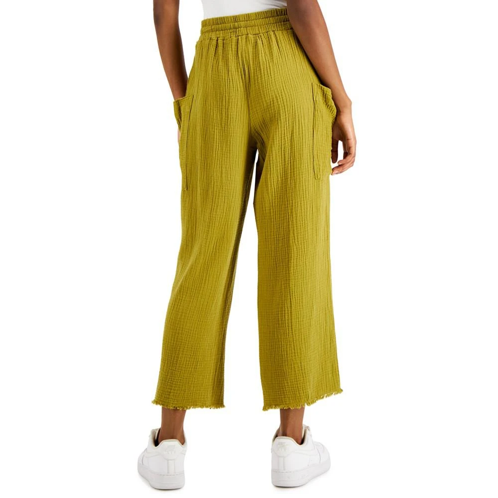 商品Indigo Rein|Juniors' Cotton Gauze Wide-Leg Crop Drawstring Pants,价格¥85,第2张图片详细描述