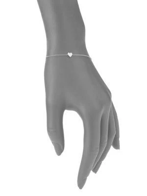 商品Saks Fifth Avenue|14K White Gold & 0.08 TCW Diamond Heart Bracelet,价格¥1795,第2张图片详细描述