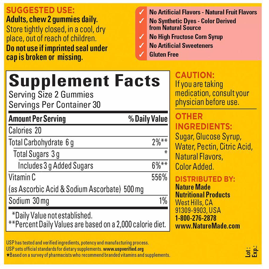 Extra Strength Vitamin C Gummies 500 mg商品第4张图片规格展示