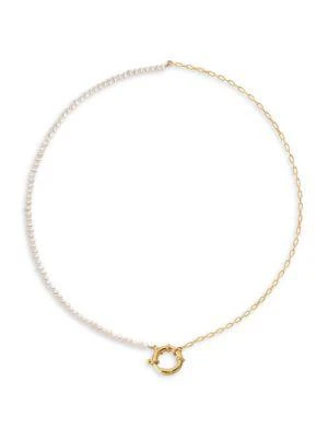 商品Gabi Rielle|14K Goldplated Sterling Silver & 2MM Round Freshwater Pearl Necklace,价格¥479,第1张图片