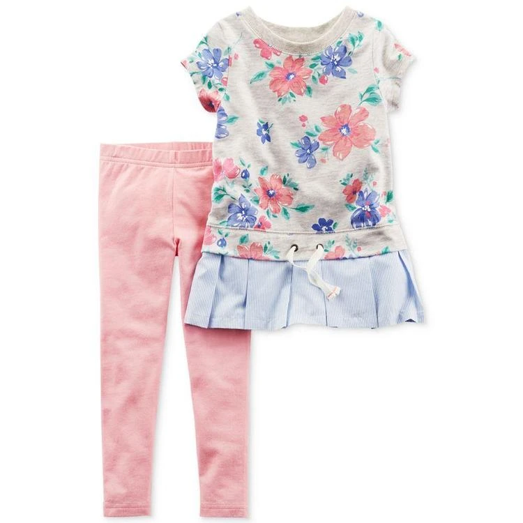 商品Carter's|2-Pc. Floral-Print Peplum Tunic & Leggings Set, Baby Girls (0-24 months),价格¥66,第2张图片详细描述