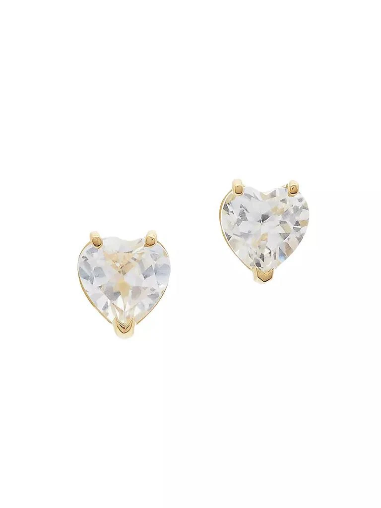 商品Katey Walker|Heart Tiny 18K Yellow Gold &amp; White Topaz Stud Earrings,价格¥5184,第1张图片