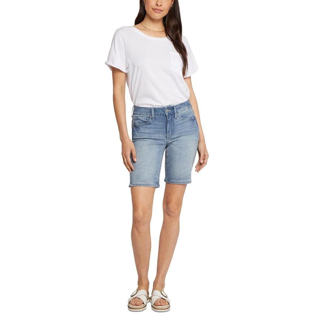 商品NYDJ|Ella Womens Whisker Wash Midi Bermuda Shorts,价格¥249,第1张图片
