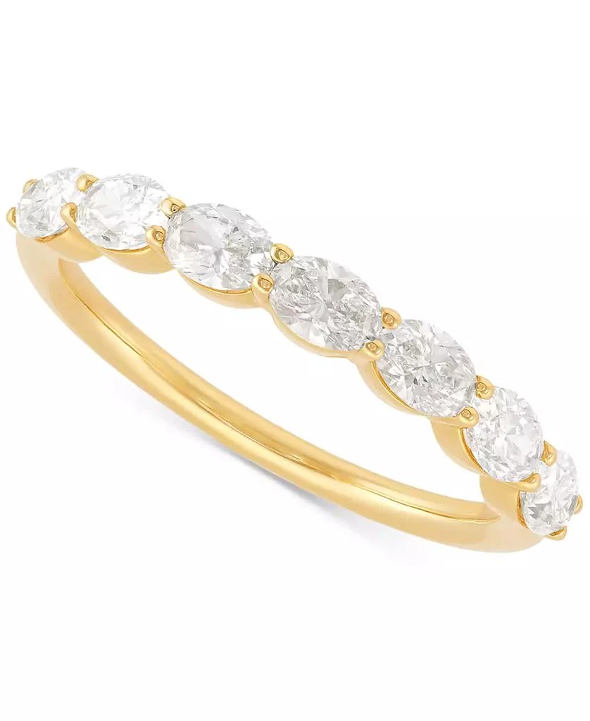 商品Macy's|Diamond Oval Horizontal Seven Stone Band (1-1/20 ct. t.w.) in 14k Gold,价格¥10193,第1张图片