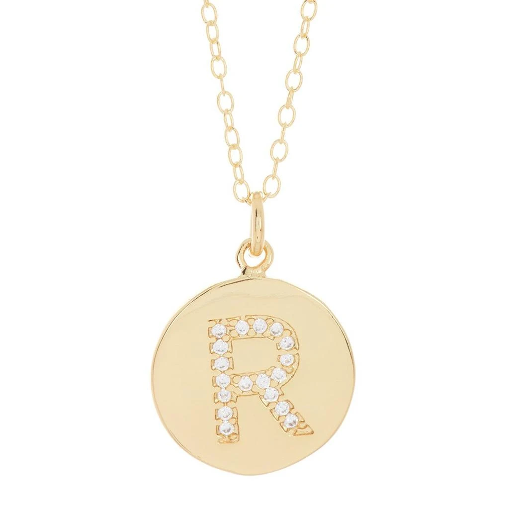 Initial Circle Disc Necklace gold 商品