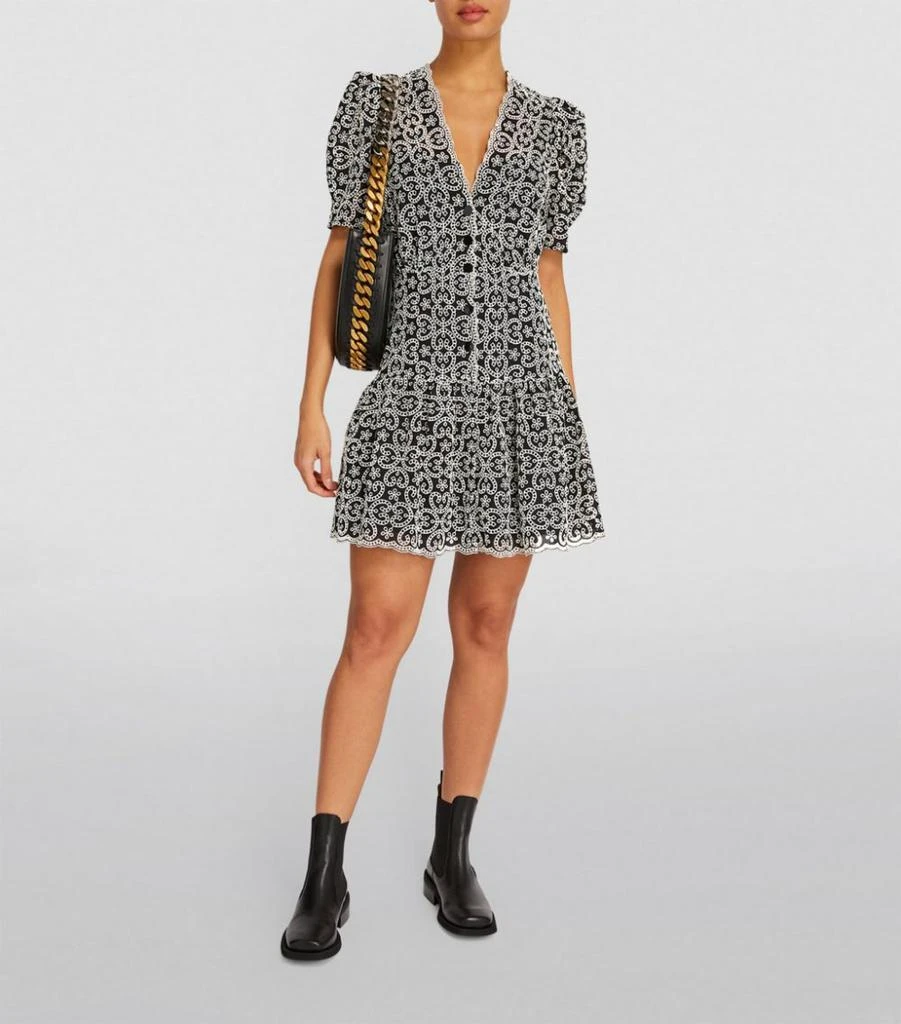 商品Sandro|Guipure Lace Mini Dress,价格¥2051,第2张图片详细描述