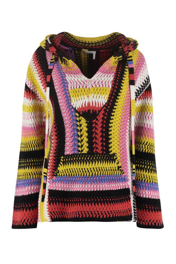 商品Chloé|Chloé Colour Block Knit Hoodie,价格¥4977-¥7880,第1张图片