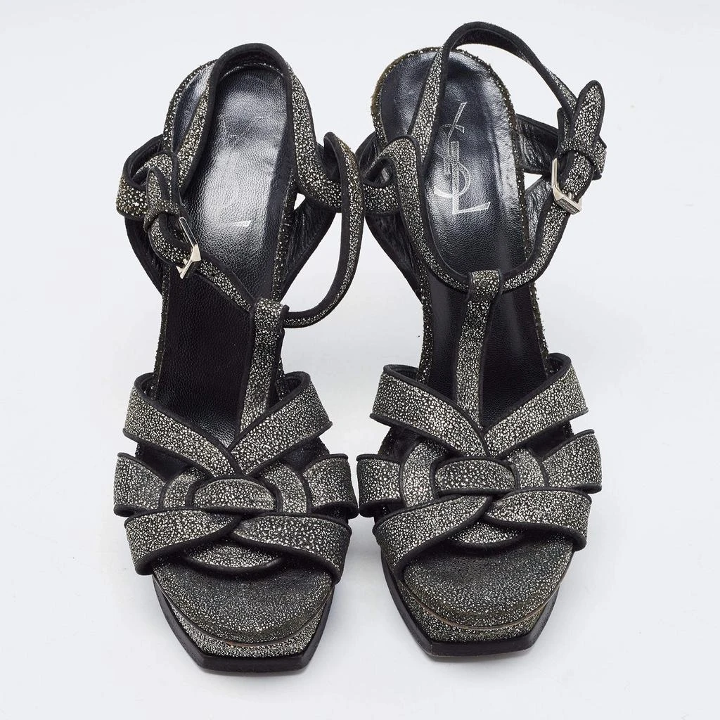 商品[二手商品] Yves Saint Laurent|Saint Laurent Two Tone Glitter Suede Tribute Sandals Size 39,价格¥1983,第3张图片详细描述