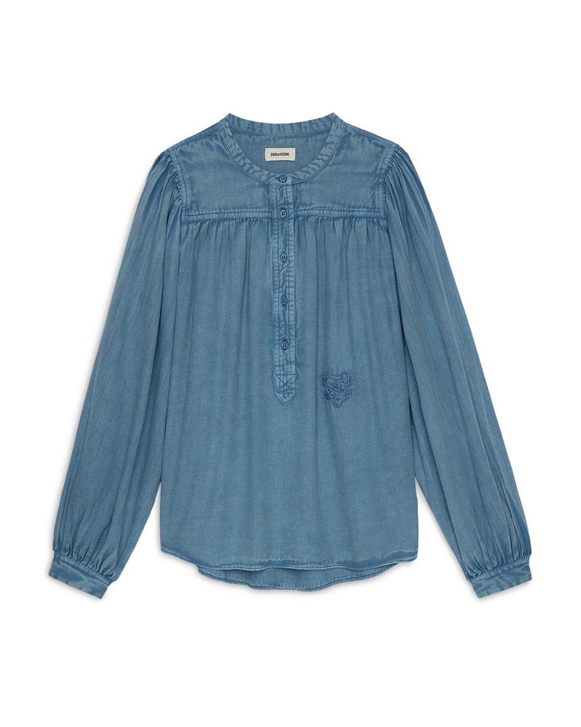 Tigy Cotton Denim Blouse商品第5张图片规格展示