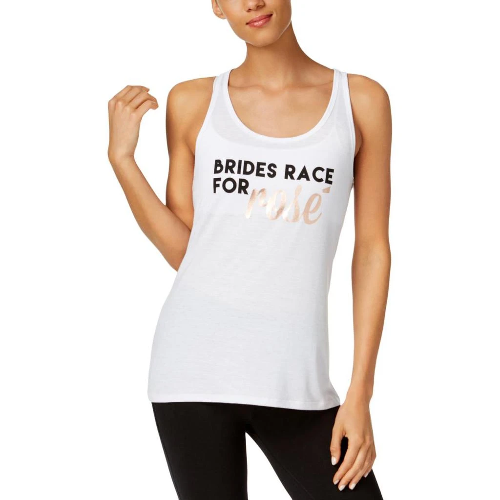 商品Ideology|Ideology Womens Brides Race for Rose Athletic Yoga Fitness Slogan Tank Top,价格¥31,第1张图片