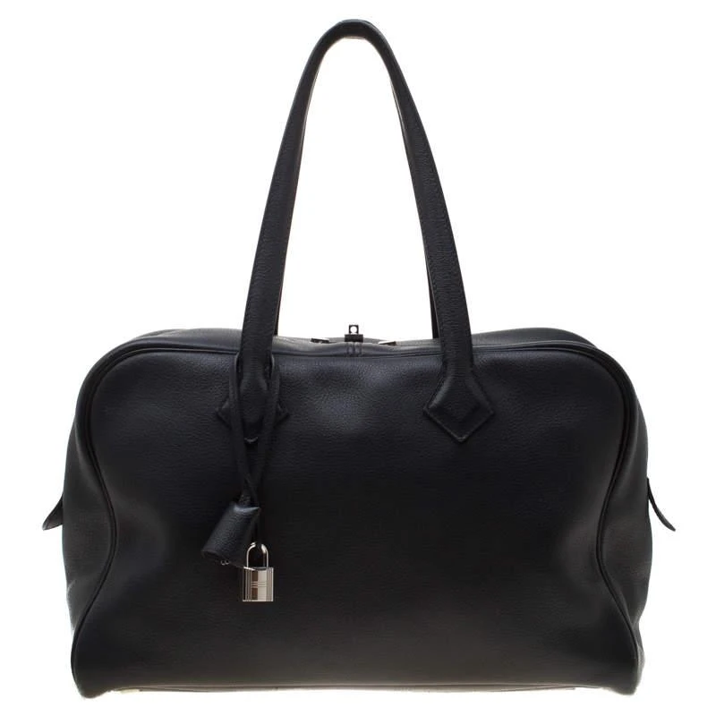 商品[二手商品] Hermes|Hermes Black Leather Victoria II Fourre Tout 35 Bag,价格¥17476,第1张图片