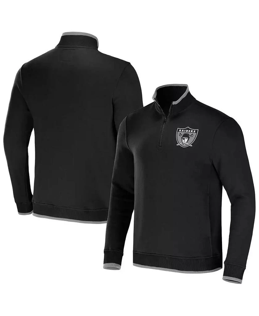 商品Fanatics|Men's NFL x Darius Rucker Collection by Black Las Vegas Raiders Logo Quarter-Zip Top,价格¥387,第1张图片