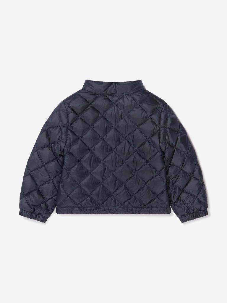 Moncler Navy Baby Girls Down Quilted Binic Jacket商品第4张图片规格展示