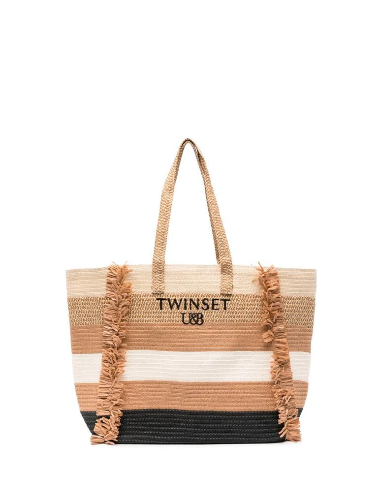 商品TWINSET|Twin Set Striped Tote Bag,价格¥638,第1张图片