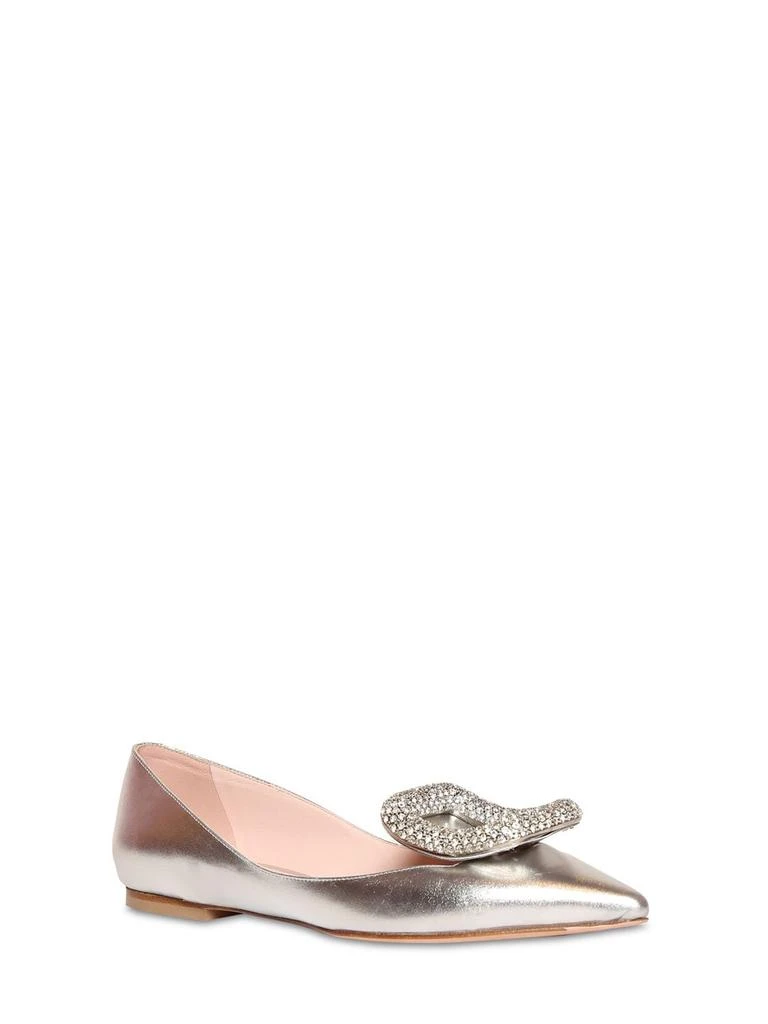 商品Roger Vivier|15mm Viv Choc Metallic Leather Flats,价格¥14357,第2张图片详细描述