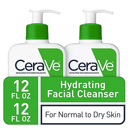 CeraVe Hydrating Facial Cleanser, Normal to Dry Skin (12 fl.  oz., 2 pk.)商品第1张图片规格展示