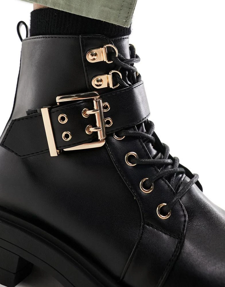 商品ASOS|ASOS DESIGN Wide Fit April lace up hiker boots in black,价格¥318,第3张图片详细描述